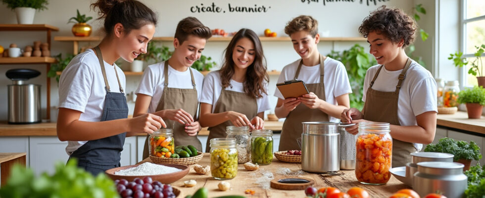 découvrez notre atelier cuisine vivante dédié aux adolescents ! apprenez à maîtriser la fermentation et la préservation diy tout en vous amusant. une expérience enrichissante pour éveiller leur curiosité culinaire et les initier à des pratiques saines et créatives. rejoignez-nous pour une aventure gourmande et pleine de saveurs !
